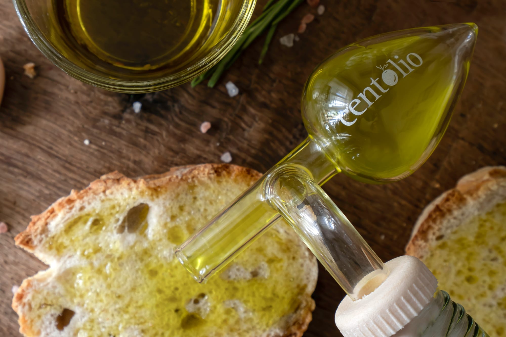 Centolio con olio extravergine, pane e rosmarino